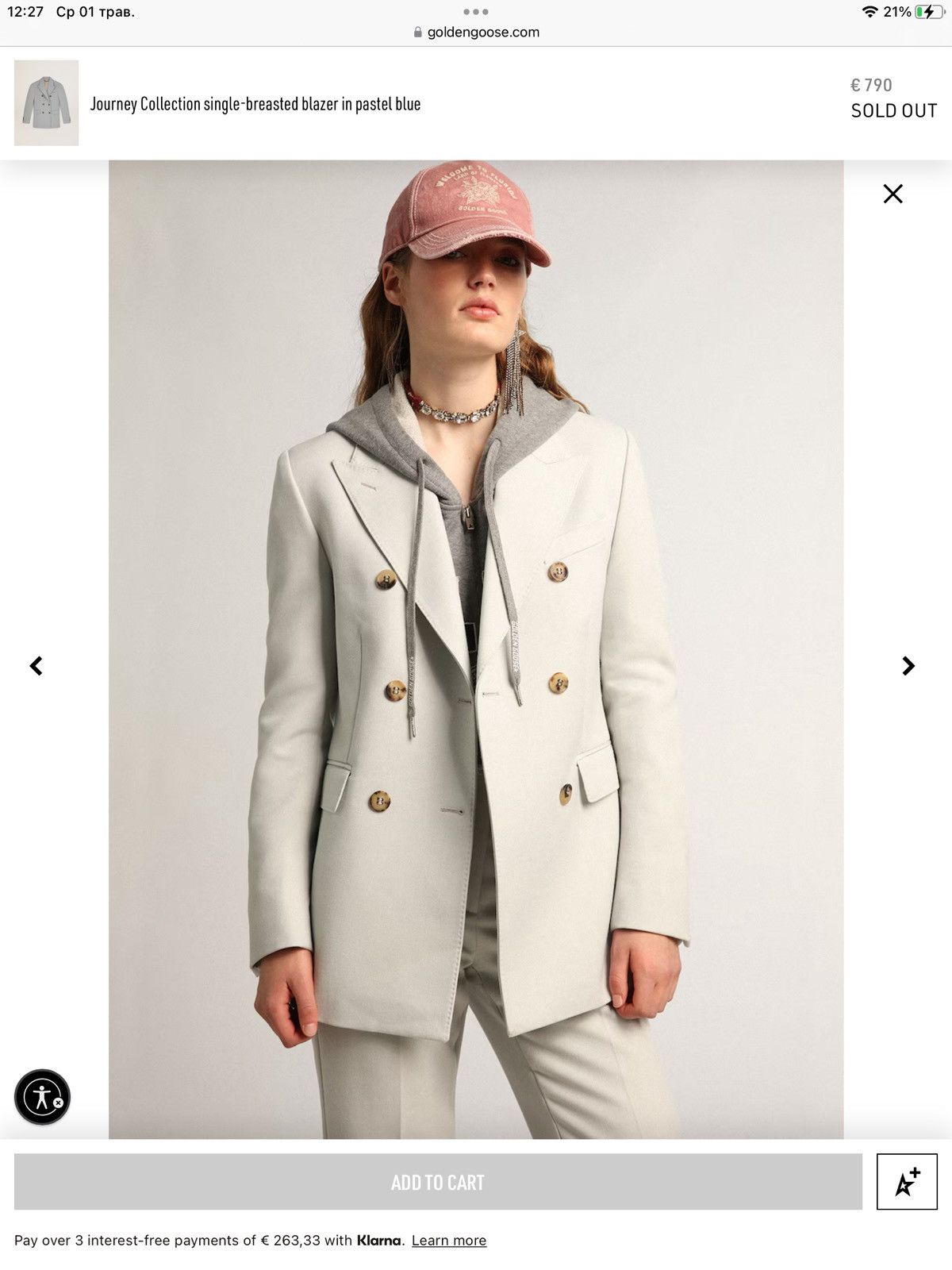 Golden Goose Golden Goose Journey Collection single-breasted blazer blue Size S / US 4 / IT 40 - 5 Thumbnail