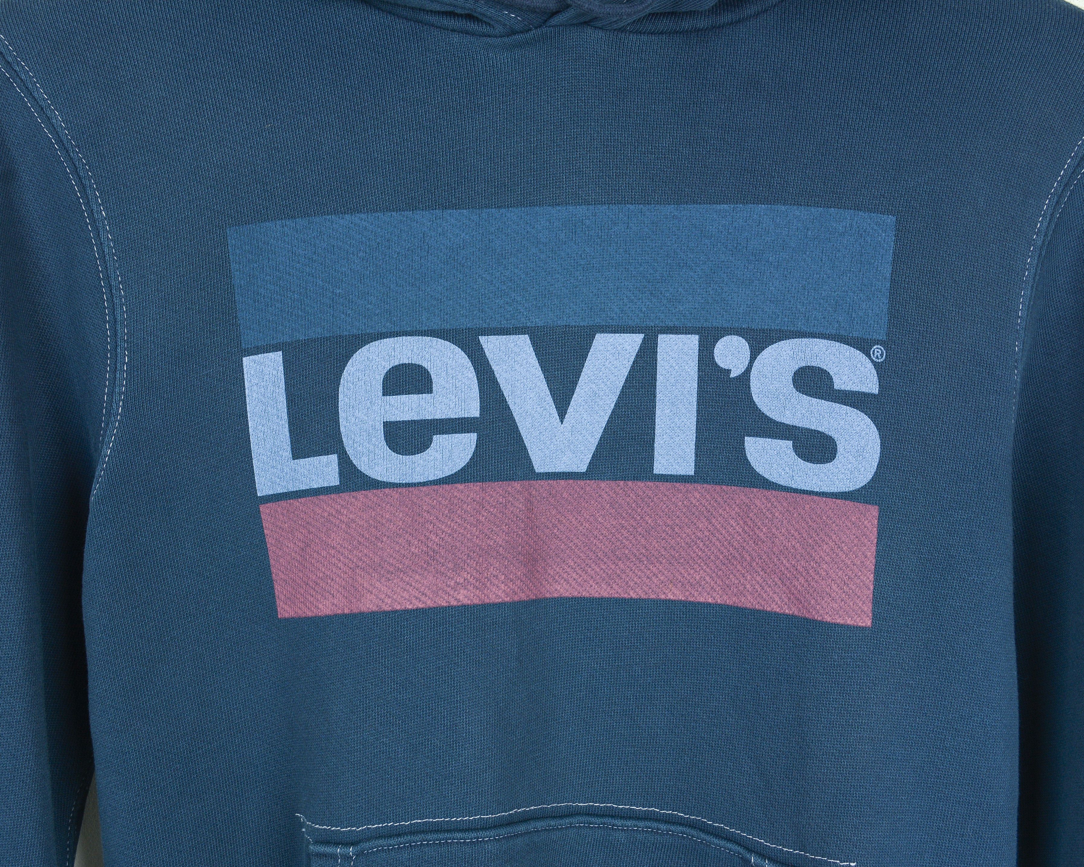 Levi's LEVI'S Men Big Logo Blue Cotton Hoodie Jumper Casual Size US S / EU 44-46 / 1 - 3 Thumbnail
