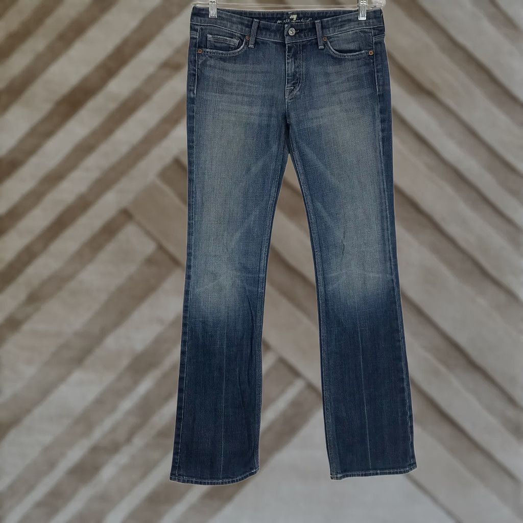 7 For All Mankind 7 For All Mankind Bootcut Jeans Medium Wash Slim 5-Pocket Design Embroidered Back Pocket Womens 29 Size 29" - 1 Thumbnail