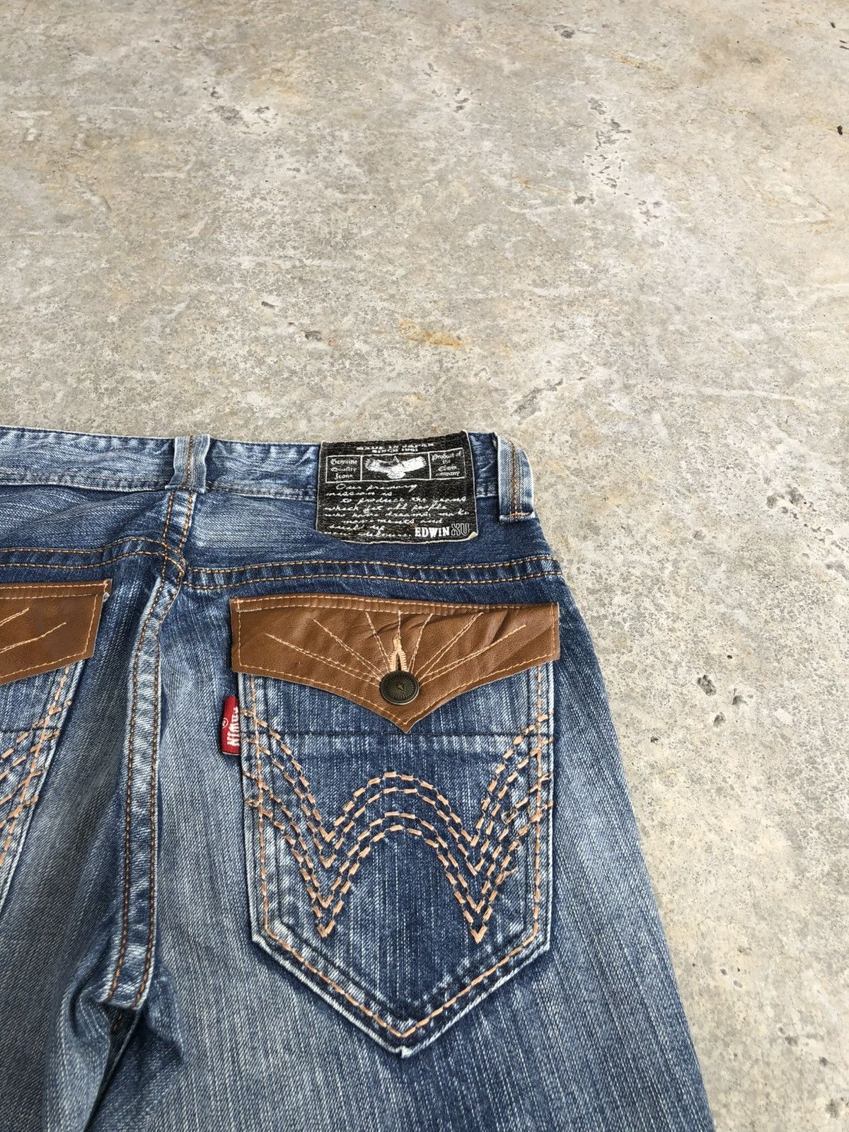 If Six Was Nine Japanese Edwin XU Flared Jeans Distressed Jeans Size US 31 - 17 Thumbnail