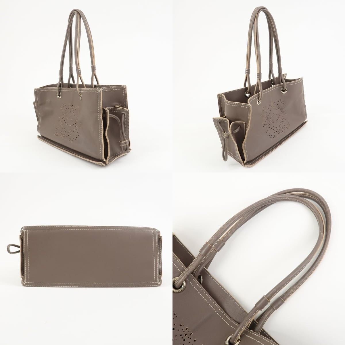 Loewe Loewe Anagram Logo Leather Shopper Tote Brown Size ONE SIZE - 3 Thumbnail