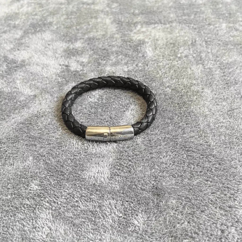 Prada Prada Leather Woven Bracelet. Size ONE SIZE - 1 Thumbnail