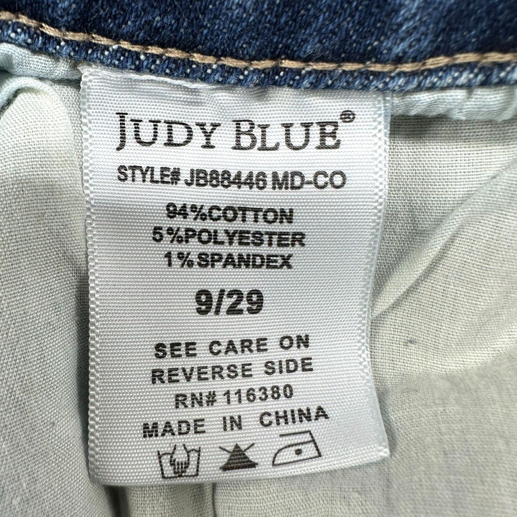 Vintage Judy Blue Jeans Womens 29 Regular Straight Distressed High Waist Blue Denim Jeans Menstrual? Size 29" - 6 Thumbnail