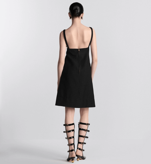 Dior o1w1db11225 451R15 Flared Mini Dress in Black Size L / US 10 / IT 46 - 5 Thumbnail