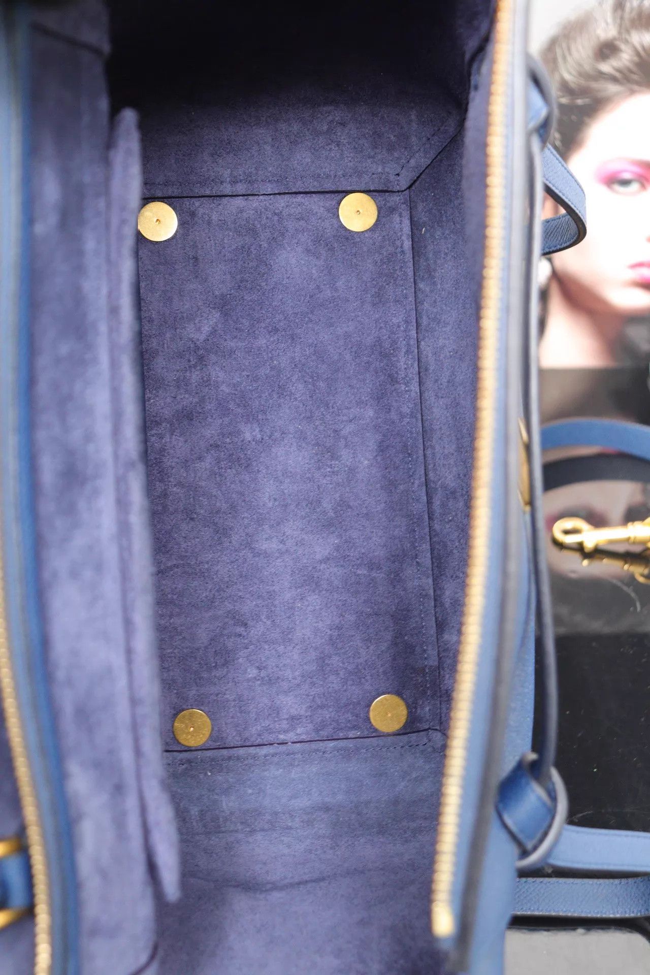 Celine Celine Mini Fish Bag Blue Gold 28x23x17 16Y Strap Size ONE SIZE - 6 Thumbnail
