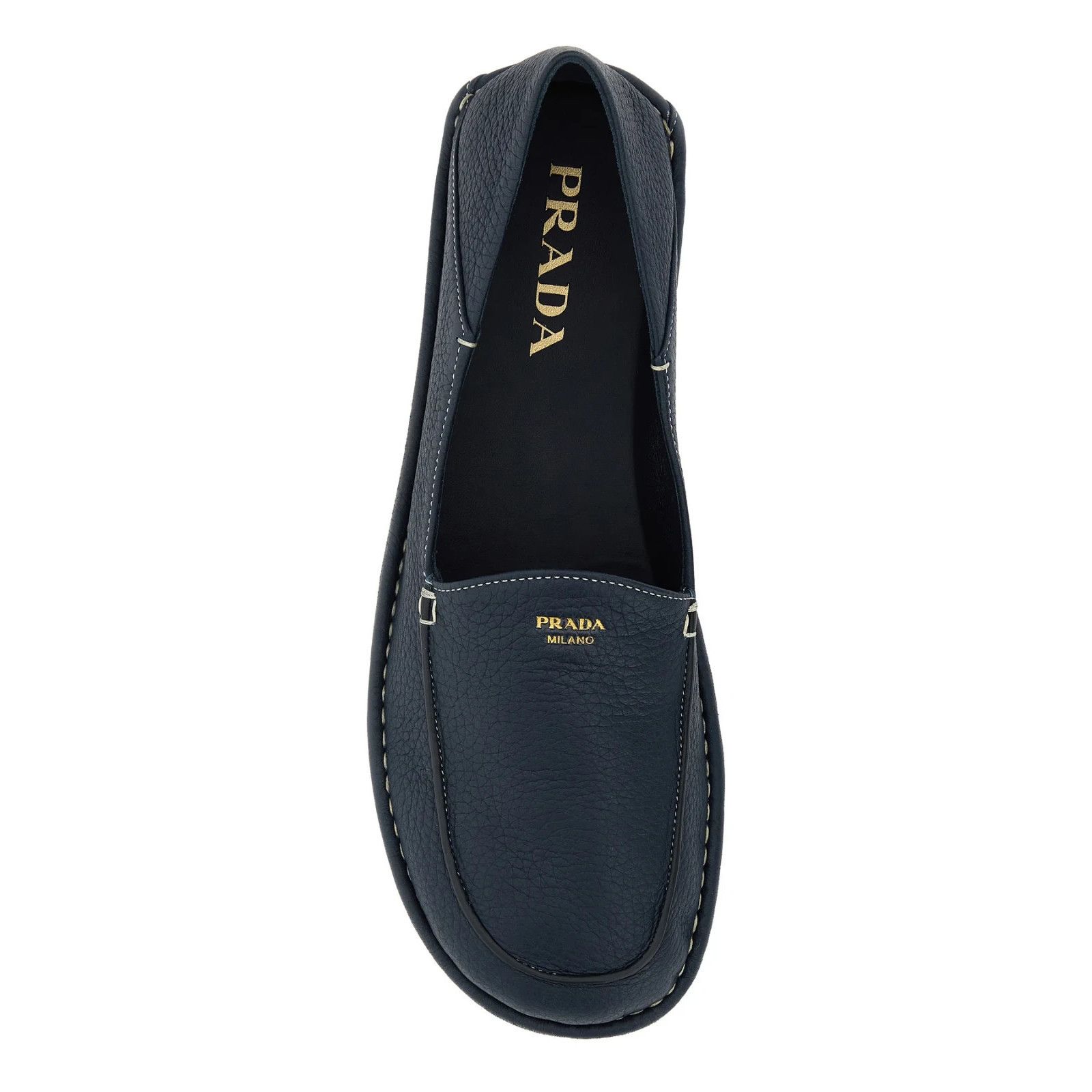 PRADA Blue Leather Loafers New And Authentic (Men's size:8;)