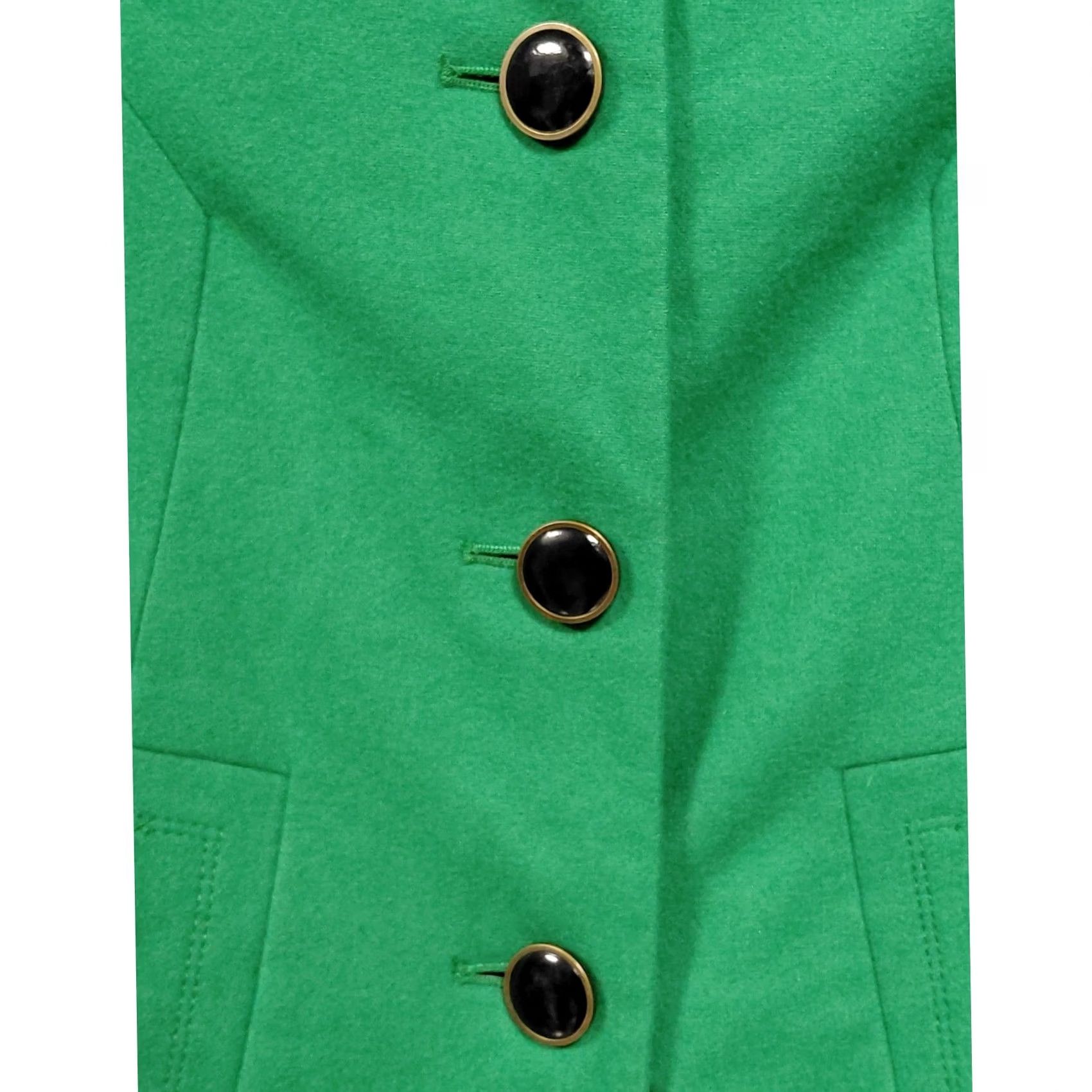Worthington Worthington Green Wool Blend Coat Solid 3/4 Sleeve Women Size S Size S / US 4 / IT 40 - 3 Thumbnail