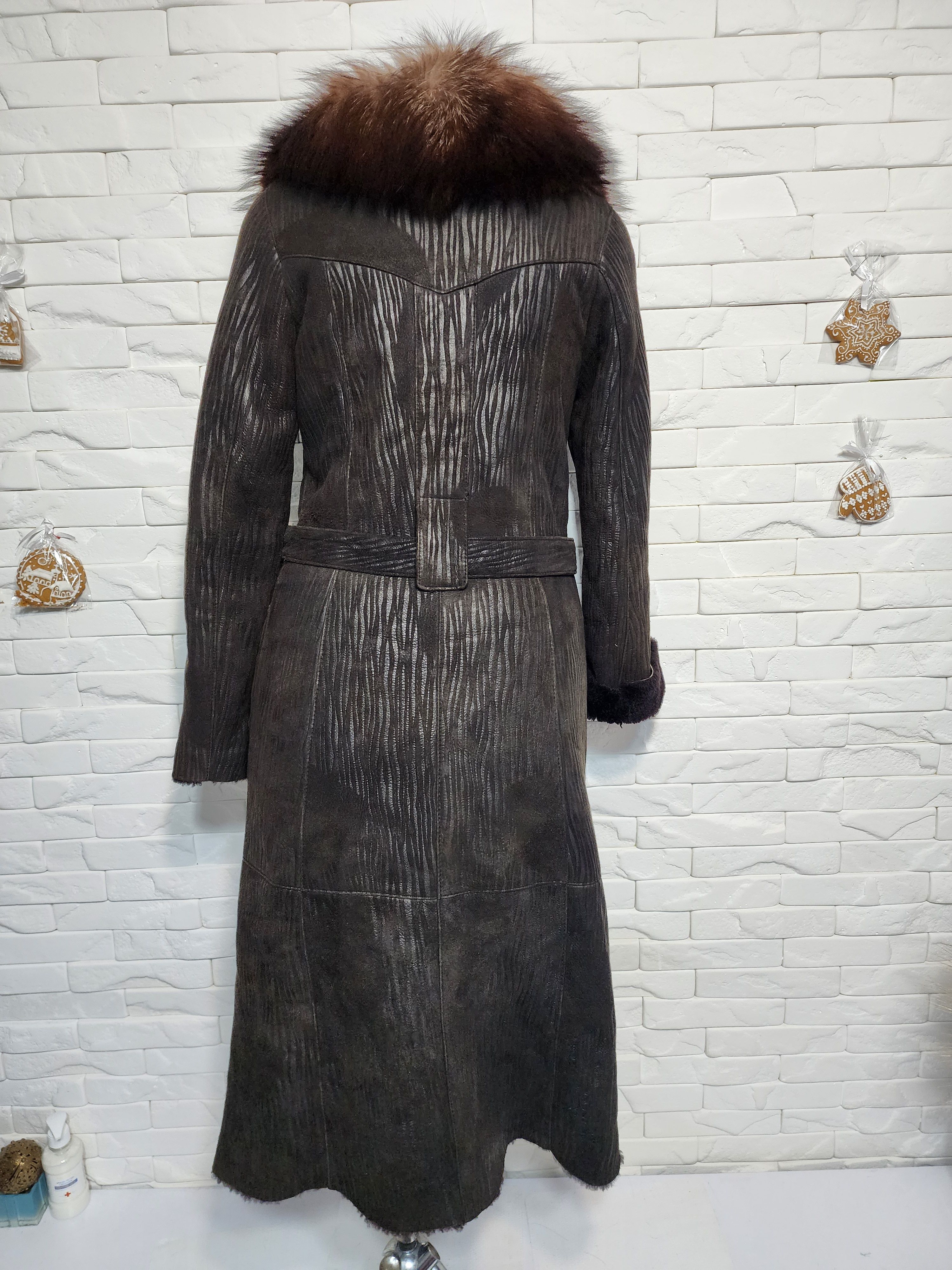 Furla Brown Sheepskin Coat with Fluffy Collar Size S / US 4 / IT 40 - 4 Thumbnail