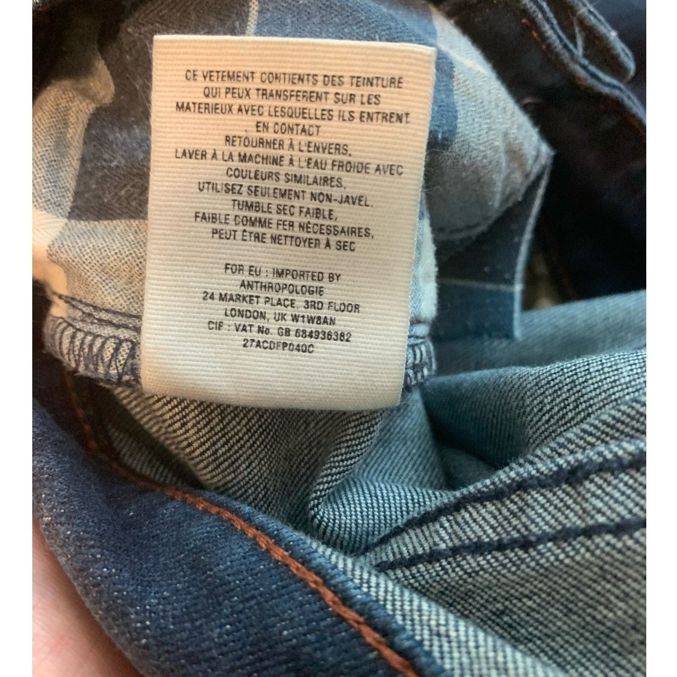 Anthropologie Pilcro boho pattern cuff straight legs fitted jeans size 28 Size 32" / US 10 / IT 46 - 4 Thumbnail