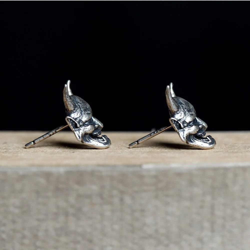 Jewelry Tiny Skull Devil Stud Earrings 925 Sterling Ear Charms Gift Size ONE SIZE - 5 Thumbnail