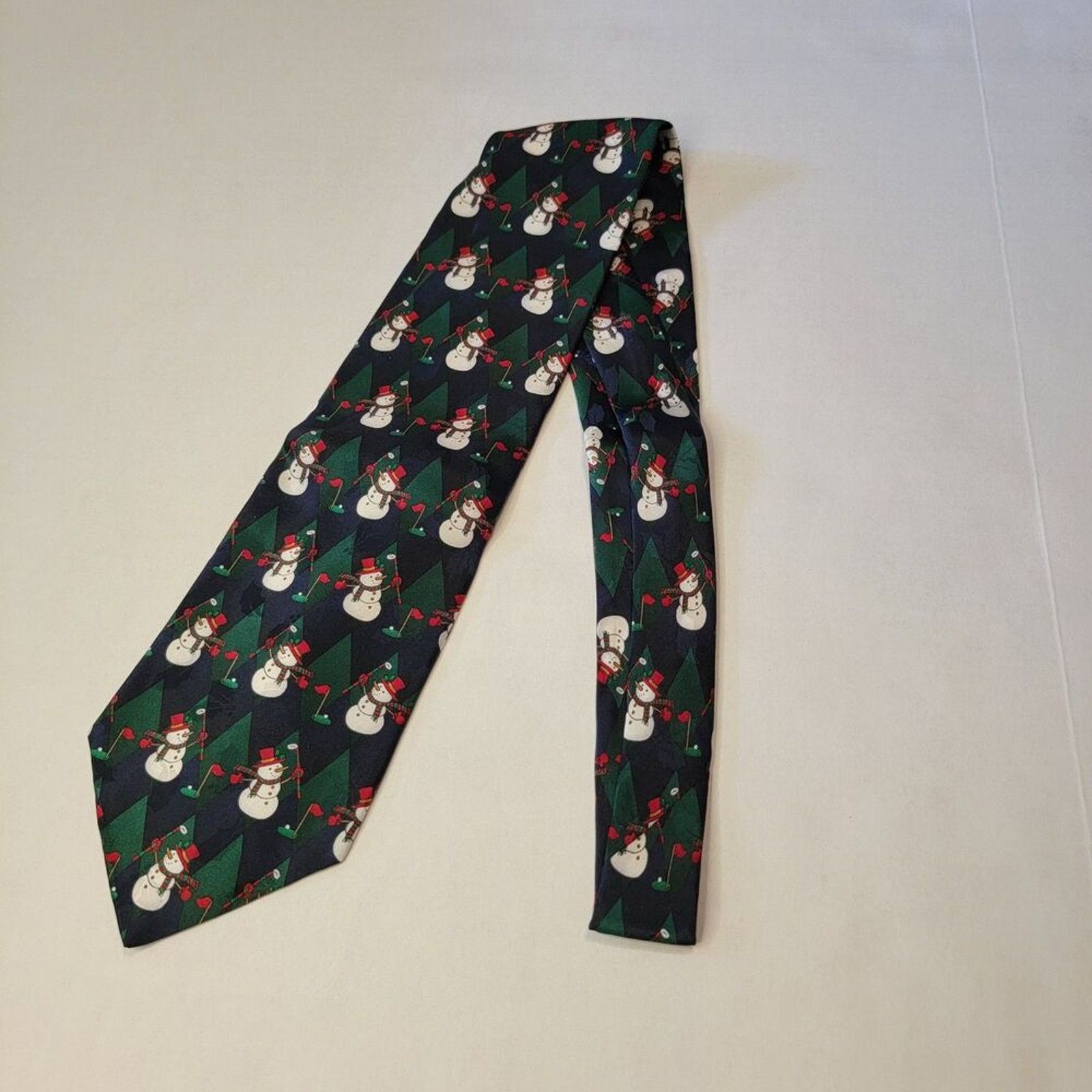 Other Hallmark Holiday Traditions Tie Golf Snowmen Blue All Silk Size ONE SIZE - 3 Thumbnail