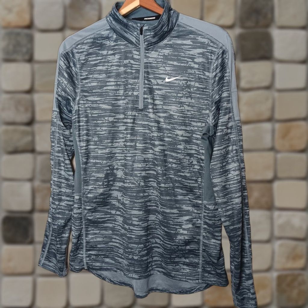 Nike Nike Dri-Fit Shirt 1/4 Zip Long Sleeve Gray Men M Athletic Running Shirt Size US M / EU 48-50 / 2 - 1 Thumbnail