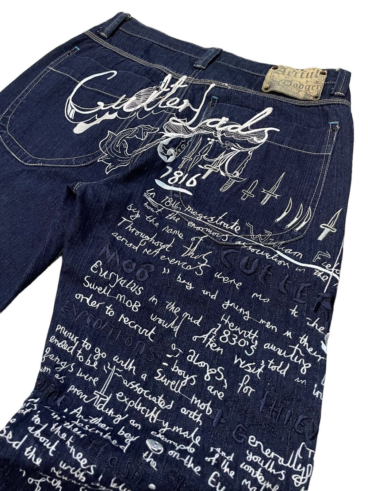 Japanese Brand Artful Dodger Jesse Pinkman Embroidered Poems Baggy Jeans Size US 34 / EU 50 - 17 Thumbnail