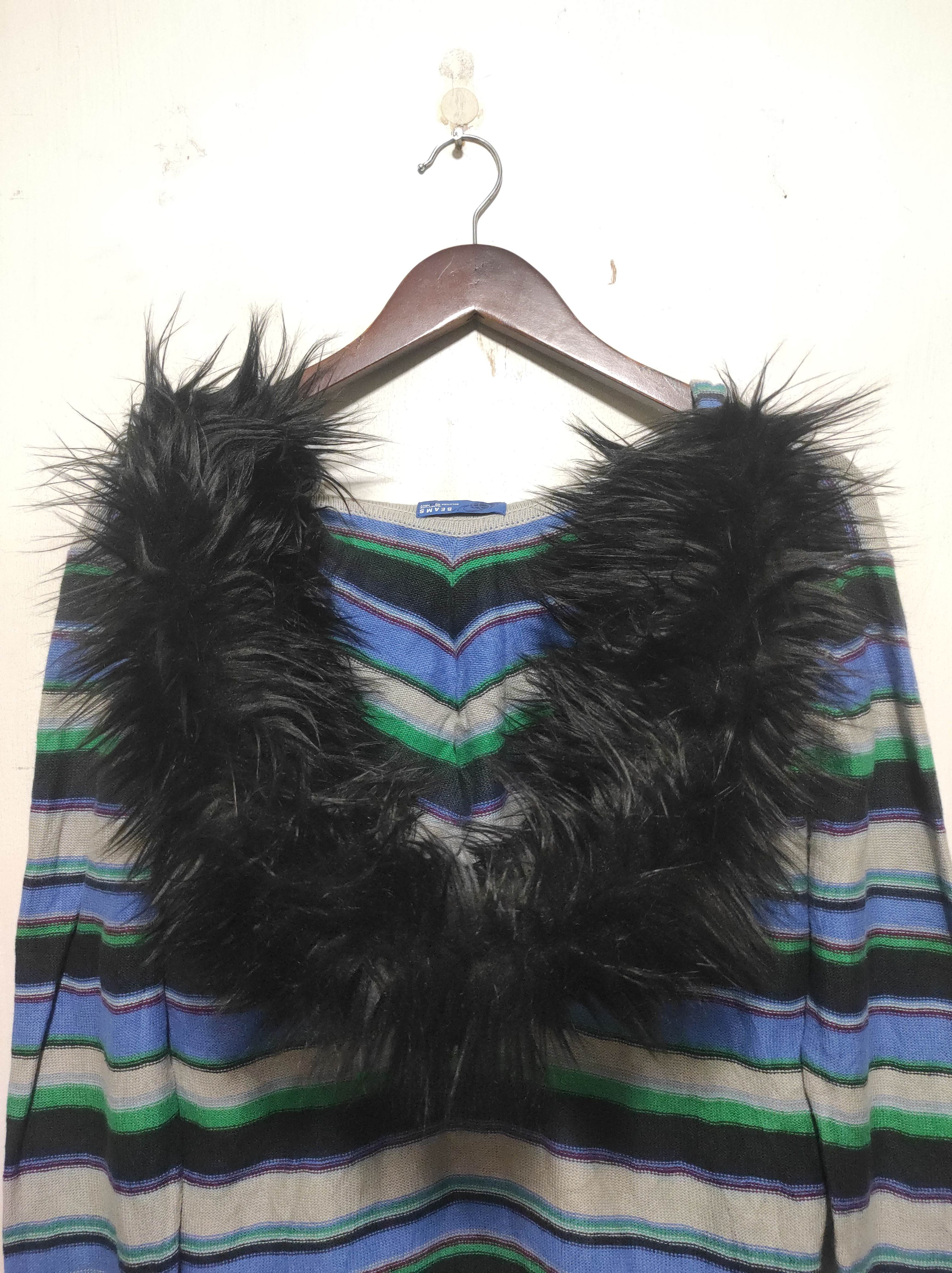 Hysteric Glamour Beams Stripe V neck zip fur hoodie i6w9 LGB style Size US M / EU 48-50 / 2 - 12 Thumbnail