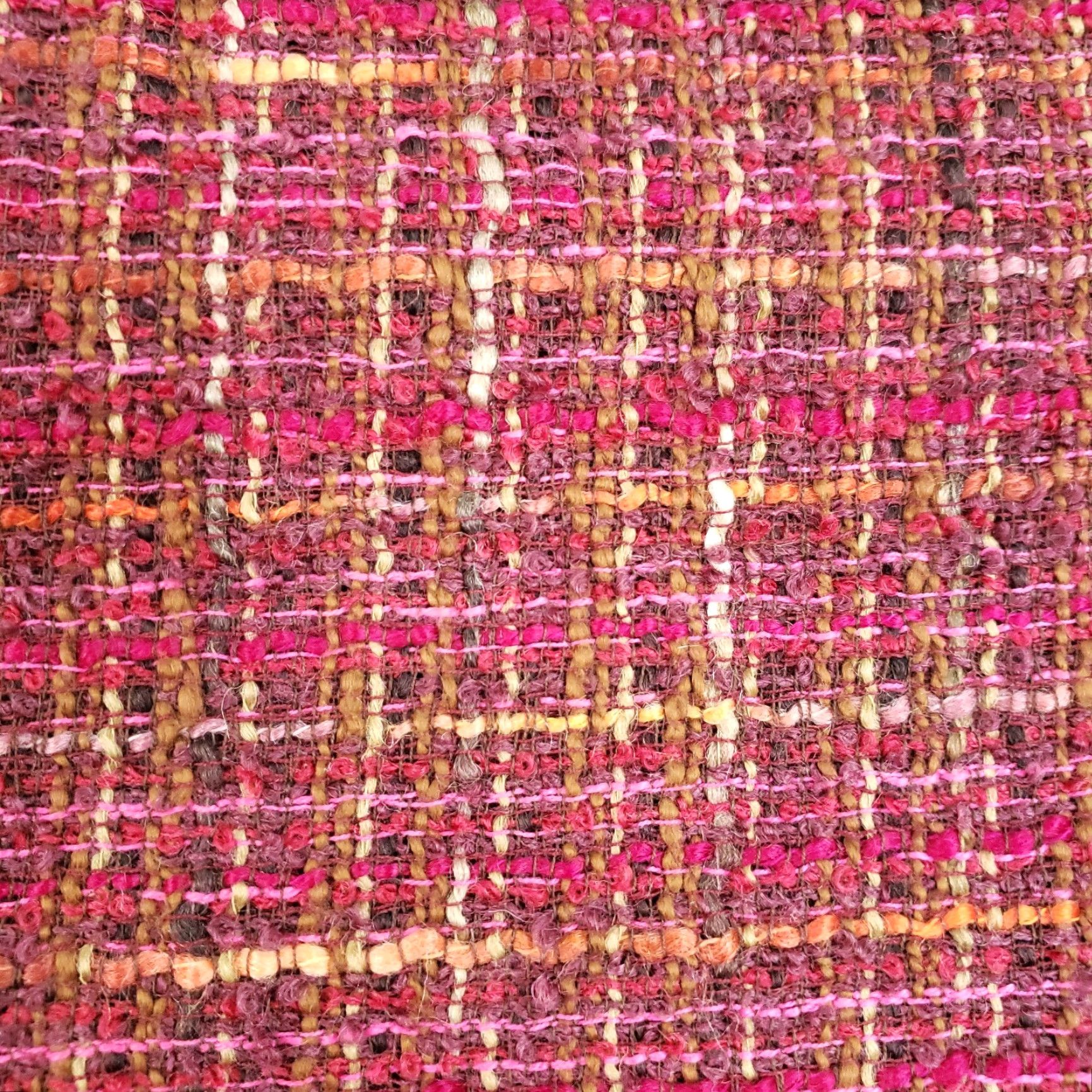 Vintage Lafayette 148 NY Pencil Skirt Women Size 12 Red Boucle Tweed Fringe Lined Knee Length Classic Women Size 34" / US 12 / IT 48 - 6 Thumbnail