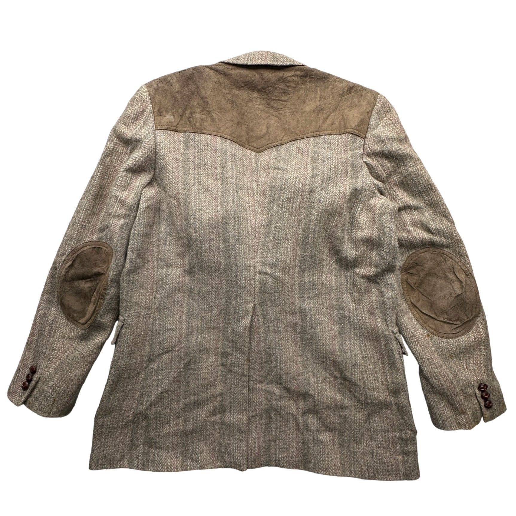 Pendleton VINTAGE Pendleton Wool Tweed Sport Coat Blazer Mens 42 Long Large Suede Yoke Wool Blazer Mens 42 Long Large Retro Coat Size 42R - 2 Thumbnail