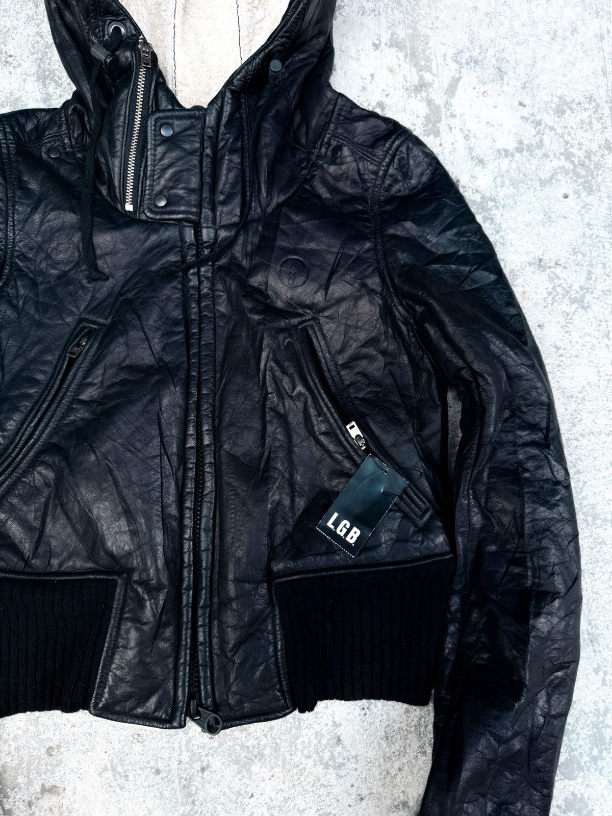 L.G.B. (Le Grand Bleu) Deerskin Leather Boni Bomber Jacket 