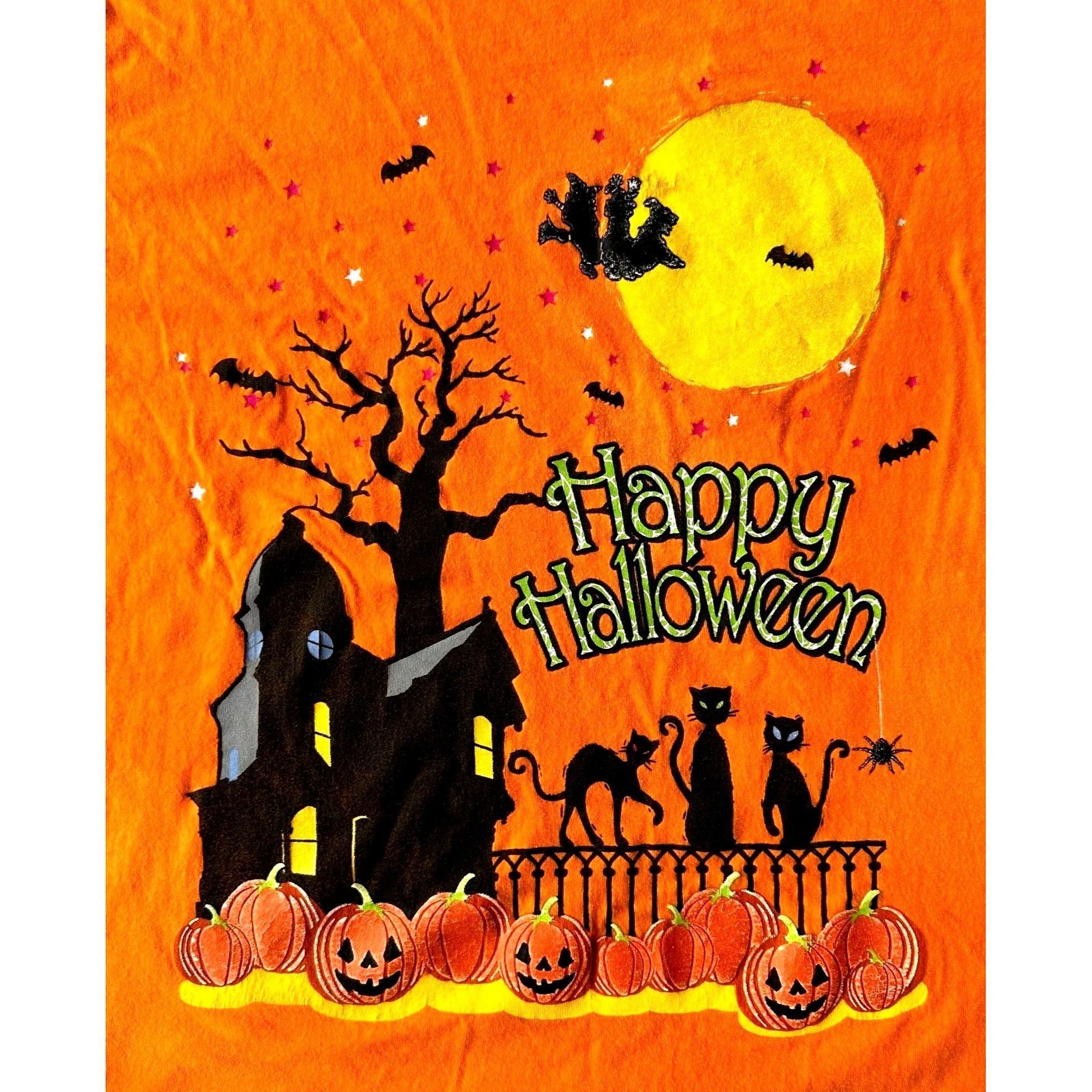 Vintage VTG 90's Happy Halloween T-Shirt 3XL 22W 24W Orange Black Ca Size 3XL / US 20-22 - 1 Thumbnail