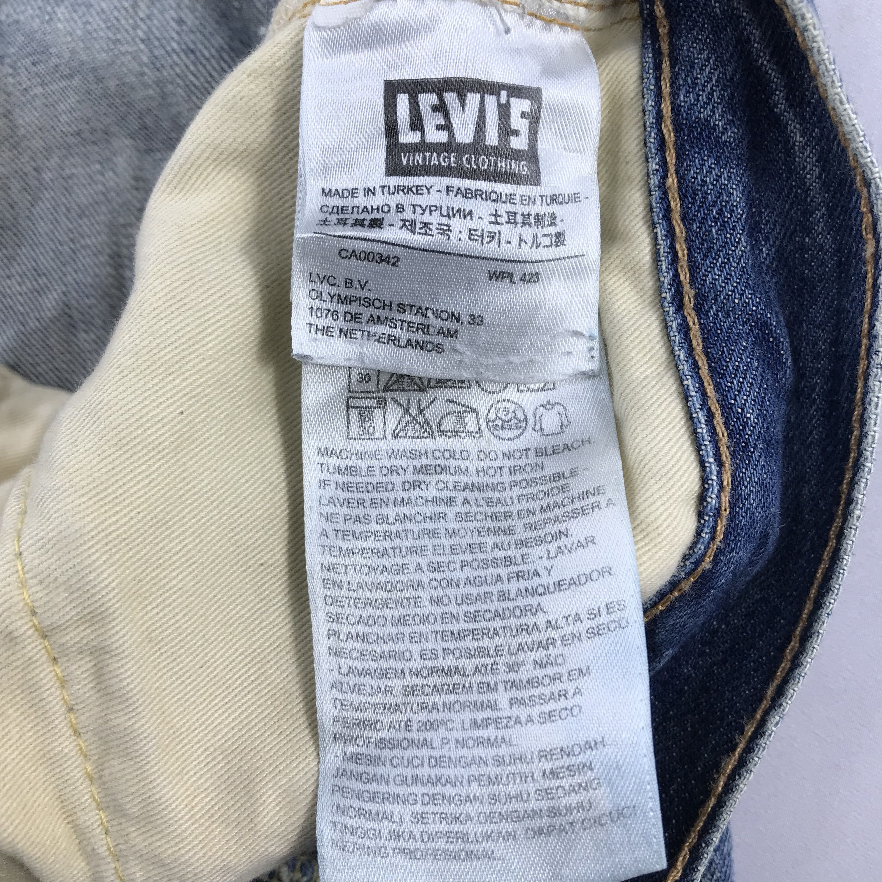 Levi's Vintage Levis 501 Redline Sun Fade Distress Denim KJ3471 Size US 33 - 17 Thumbnail