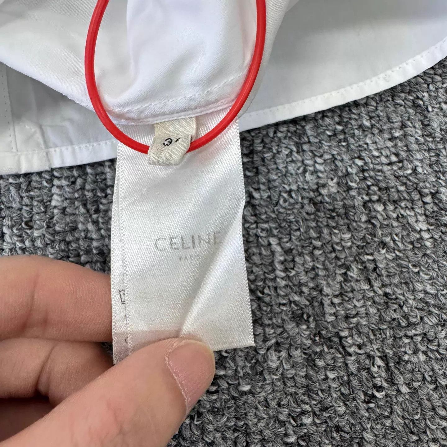 Celine Celine Triomphe Embroidered Logo Short Shirt White 38 95New Size XS / US 0-2 / IT 36-38 - 7 Thumbnail
