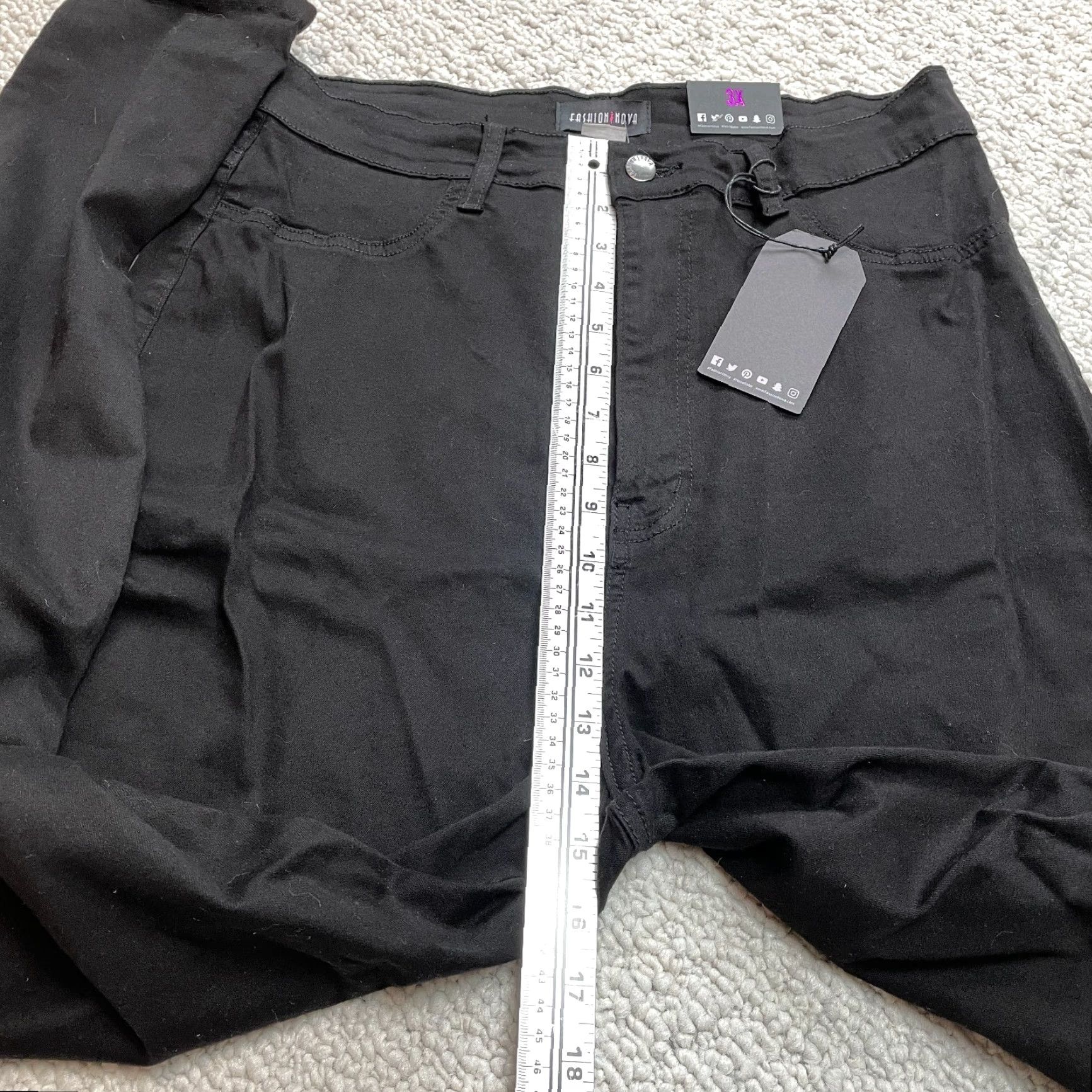 Fashion Nova Fashion Nova Jeans Womens 3X Plus Black Stretch 33x30 New NWT Size 24" / US 00 / IT 34 - 4 Thumbnail