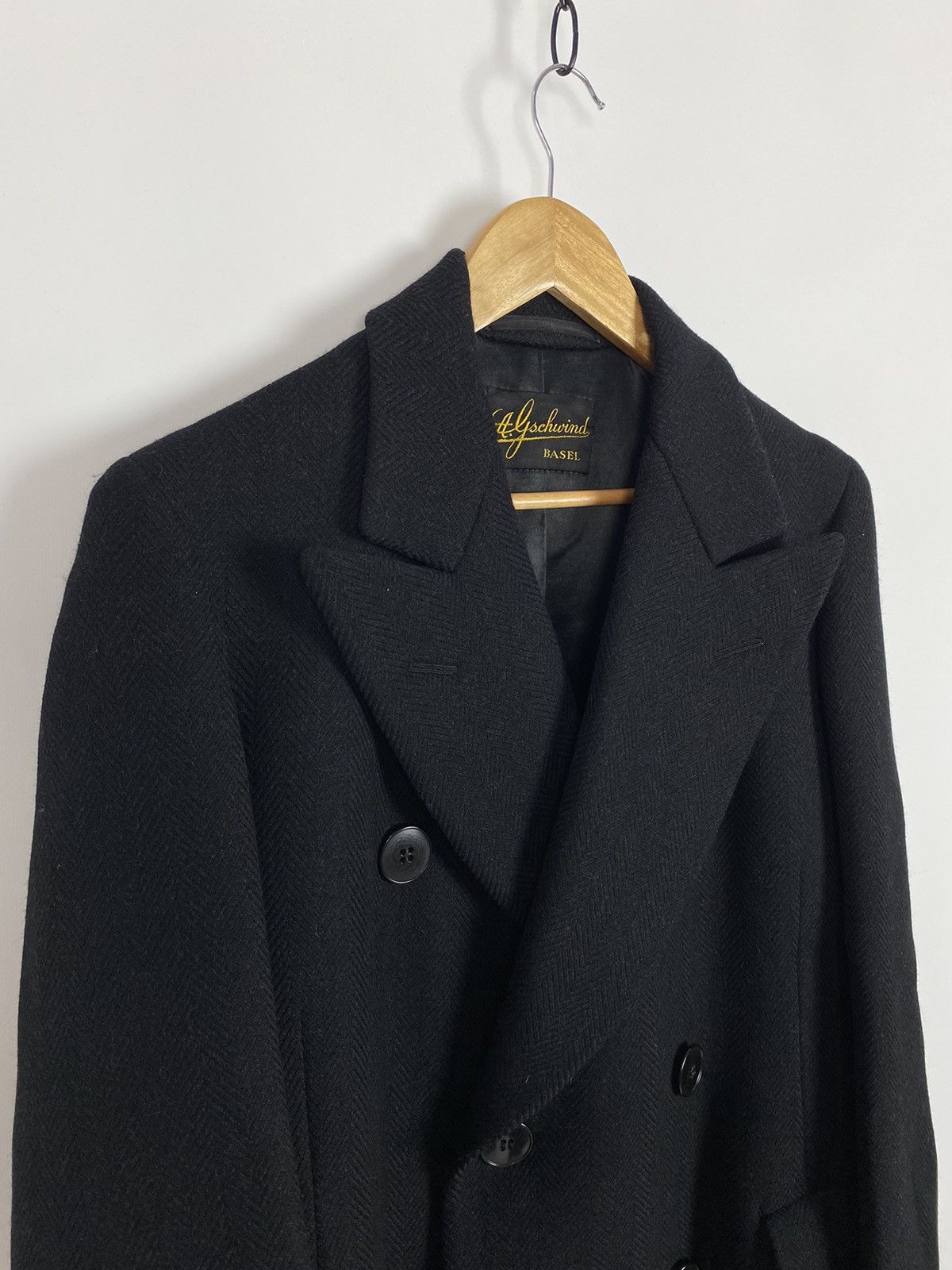 Vintage 1930’s Vintage Black Herringbone Wool Double Breasted Coat Size US M / EU 48-50 / 2 - 4 Thumbnail