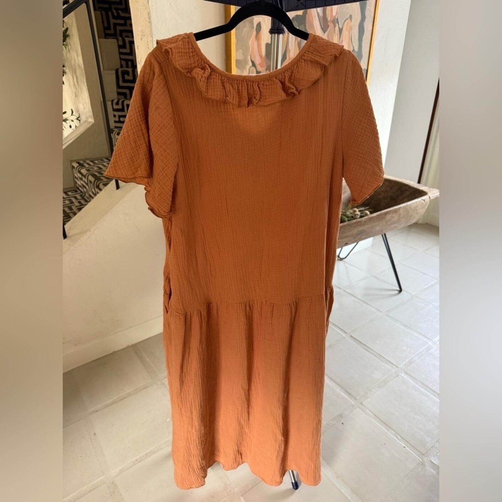 Other Ces Femme Rust Orange Maxi Dress Size 10 Boho V Neck Flowy Size L / US 10 / IT 46 - 6 Thumbnail
