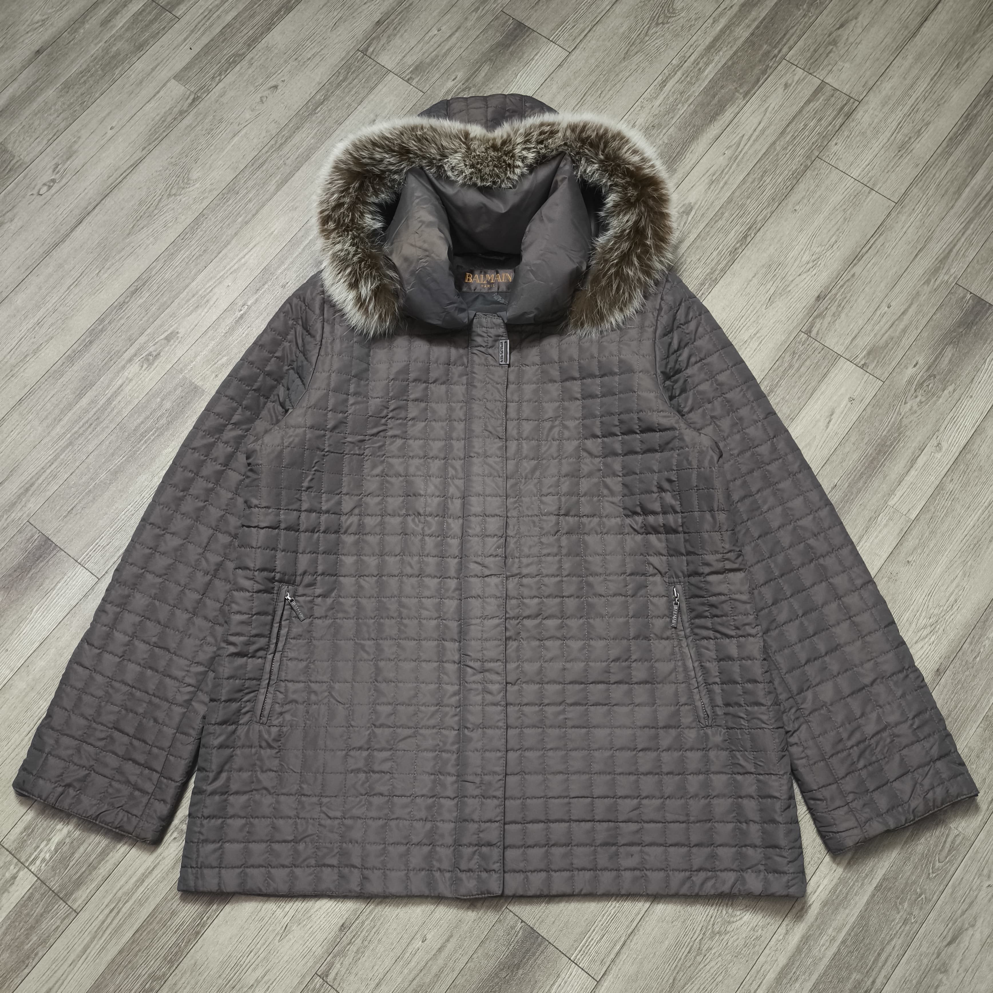 Saint Laurent Paris Balmain Paris Detachable Racoon Fur Jacket Size US L / EU 52-54 / 3 - 2 Thumbnail