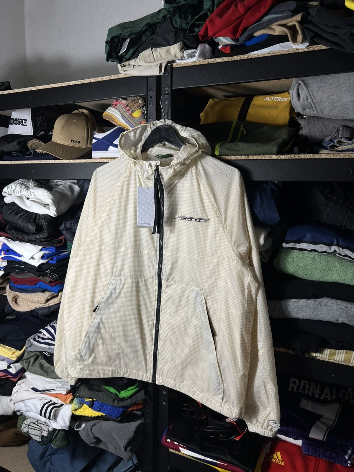 Lacoste 🧥 Lacoste Lightweight Windbreaker Jacket – Cream Grid Size M Size US M / EU 48-50 / 2 - 9 Thumbnail