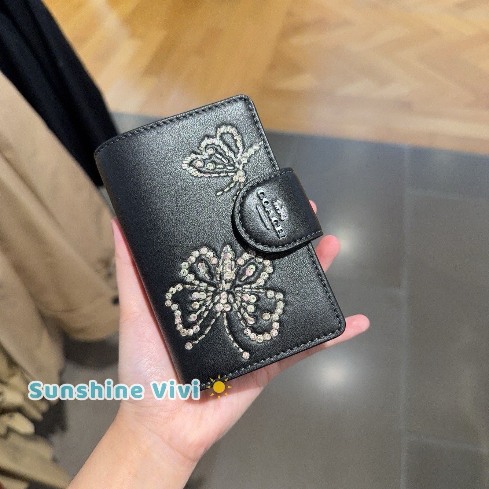 Coach NWT Coach Medium Corner Zip Wallet Butterfly CCL65 Black Size ONE SIZE - 1 Thumbnail