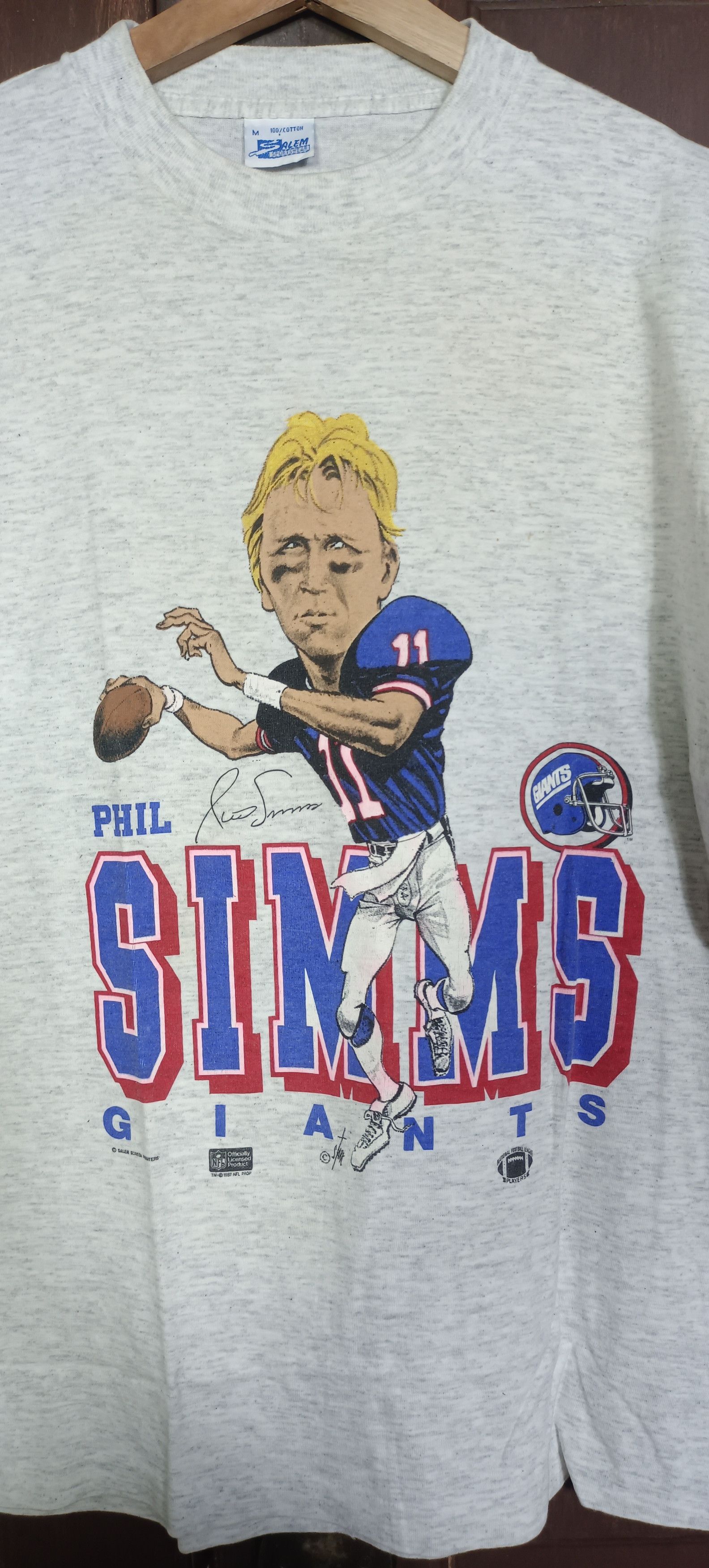 NFL × Salem Sportswear × Vintage Vintage 80s🔥 NFL Phil Simms Giants Salem Sportwear Size US M / EU 48-50 / 2 - 3 Thumbnail