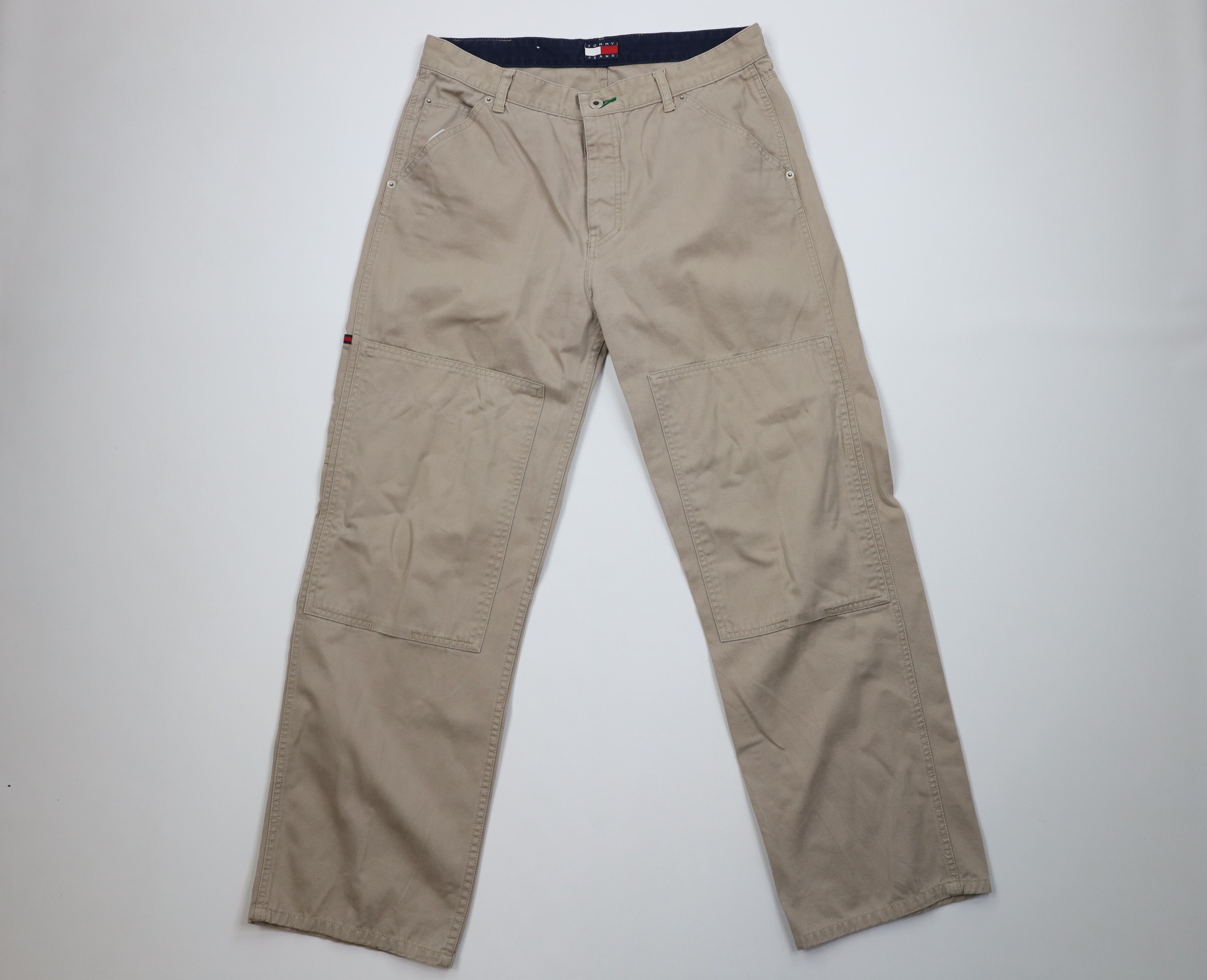 Tommy Hilfiger Vintage 90s Tommy Hilfiger Double Knee Wide Leg Pants Beige Size US 32 / EU 48 - 1 Thumbnail