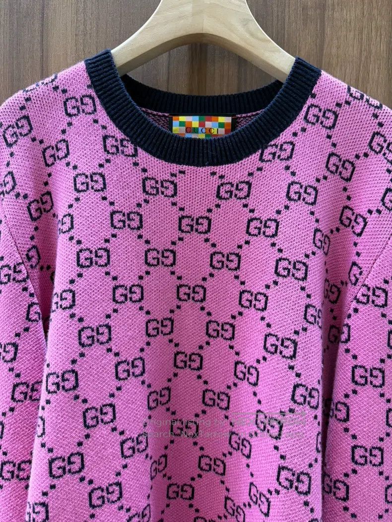 Gucci Gucci Pink classic full-print knitwear Size L / US 10 / IT 46 - 3 Thumbnail