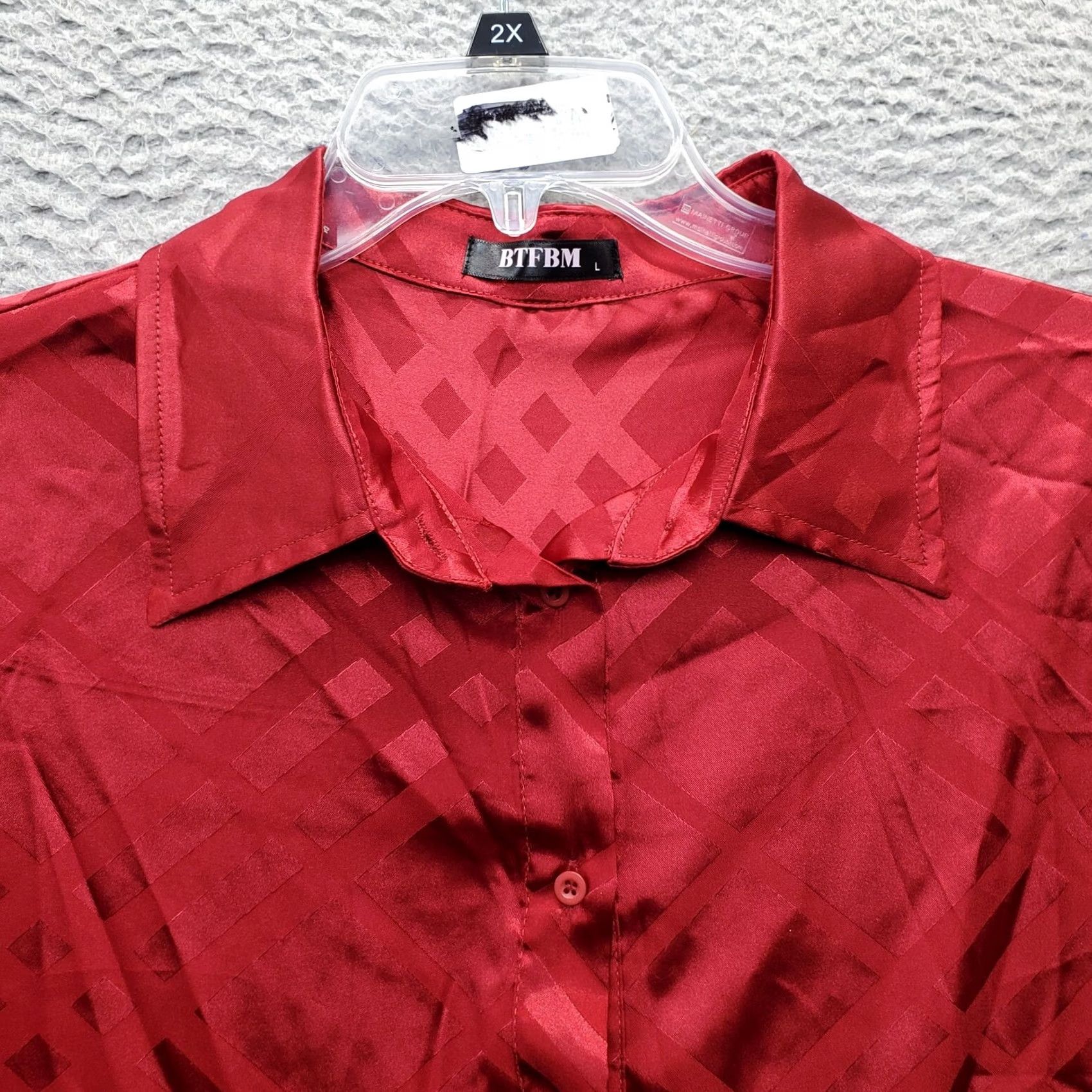 Vintage BTFBM Shirt Womens Size L Red Plaid Long Sleeve Collared Button Up Size L / US 10 / IT 46 - 5 Thumbnail