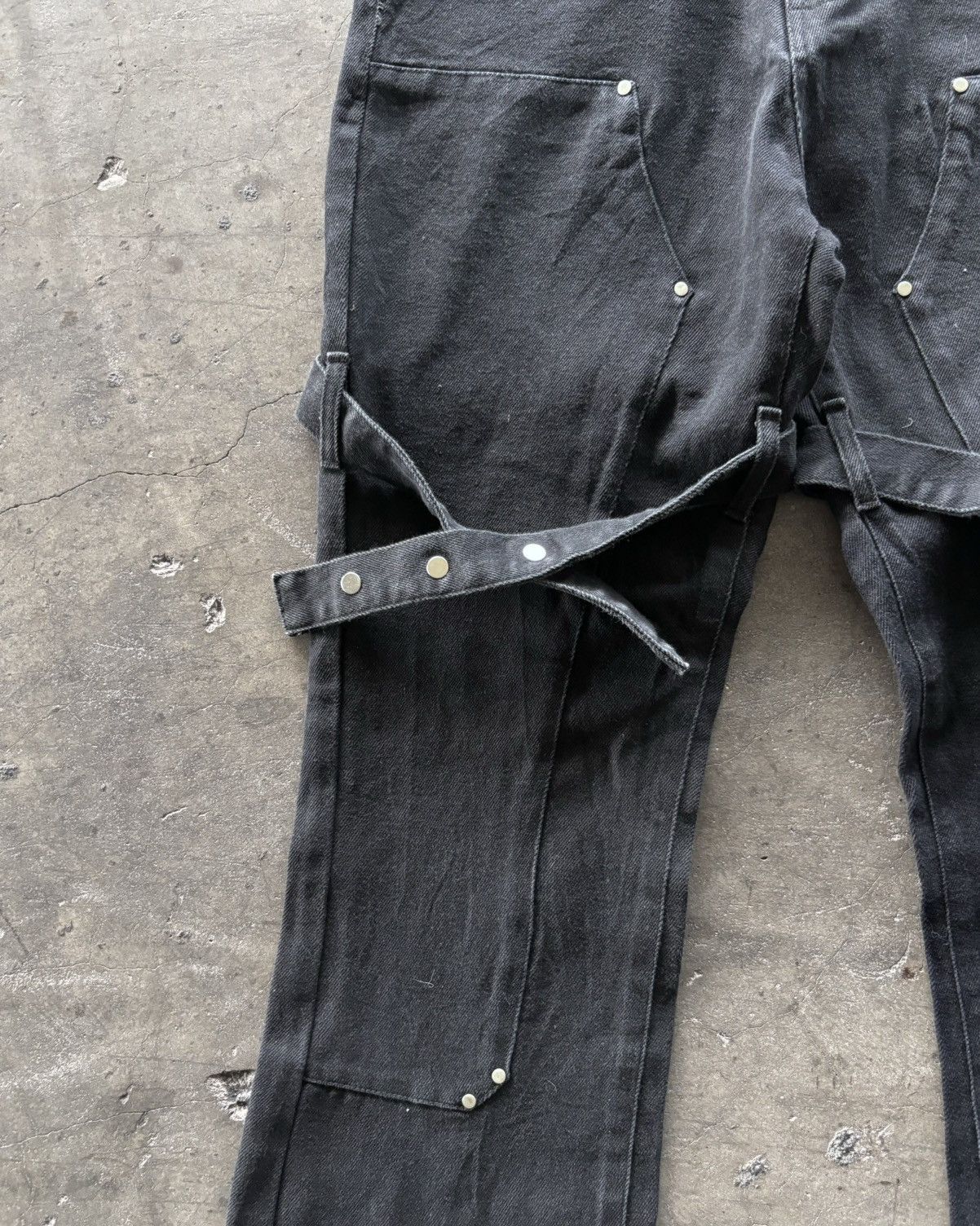 14th Addiction Paset Double Knee Super Black Boot Cut Pants Size US 30 / EU 46 - 3 Thumbnail