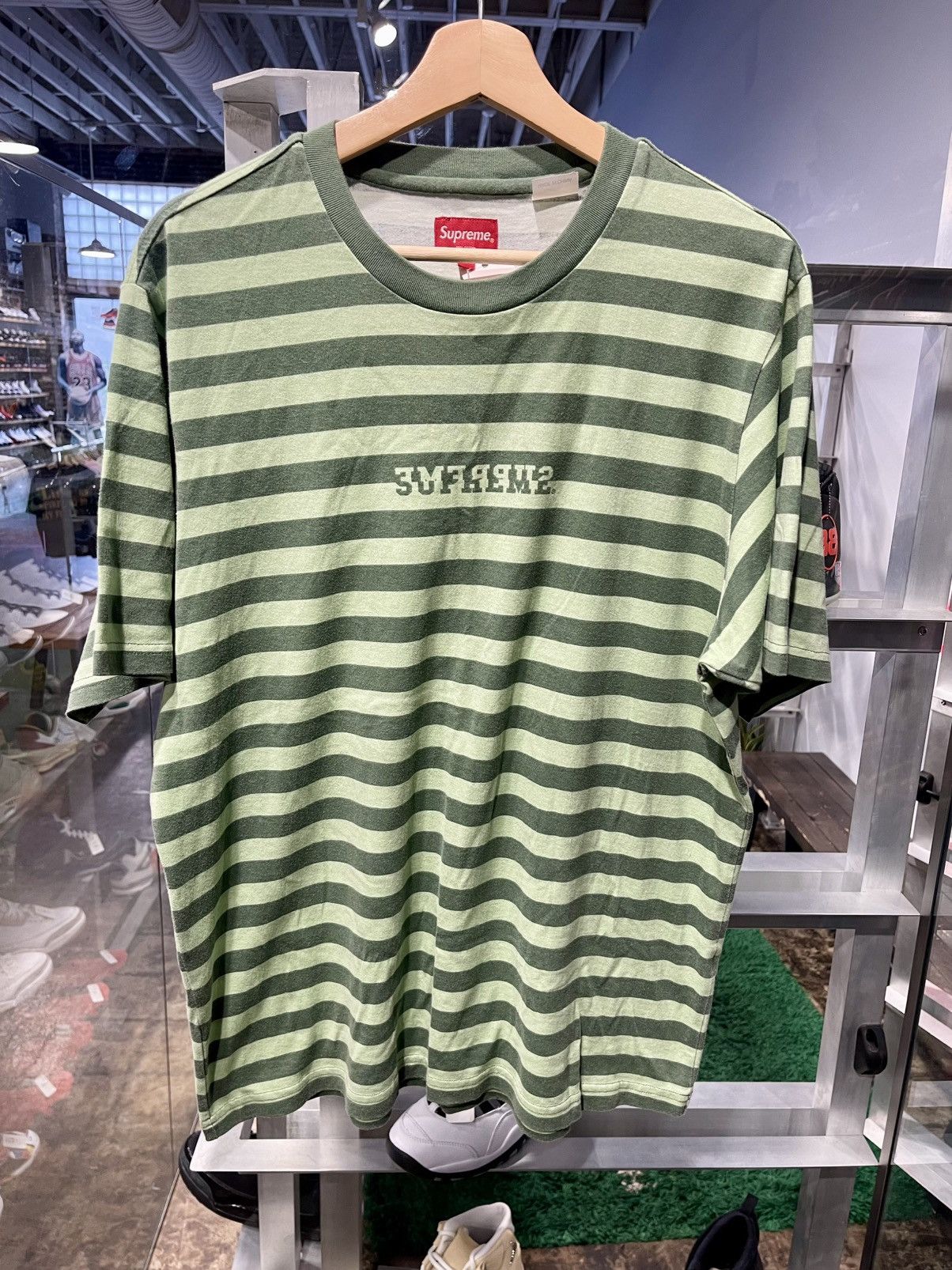 Supreme Supreme Reverse Green Stripe S/S Top | Grailed