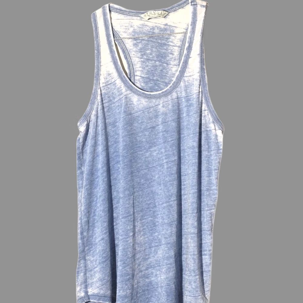 Vintage Tryst Tank Top Racerback Blue/White Tie Dyed Sleeveless Size S Women Tunic Relaxed Breathable Lightweight Size S / US 4 / IT 40 - 1 Thumbnail
