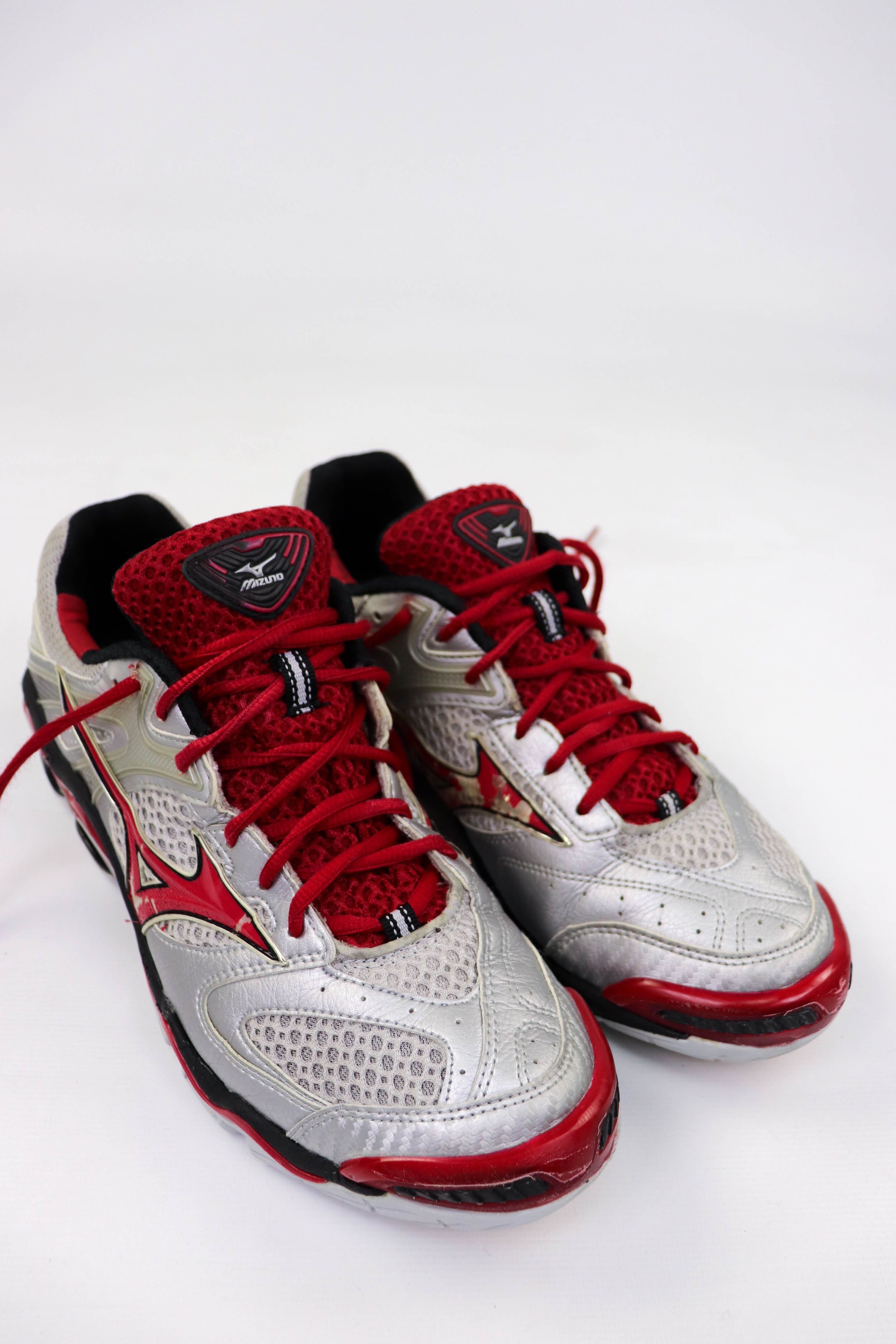 Vintage Mizuno Wave Tornado 4 Silver Red Sneakers Footwear