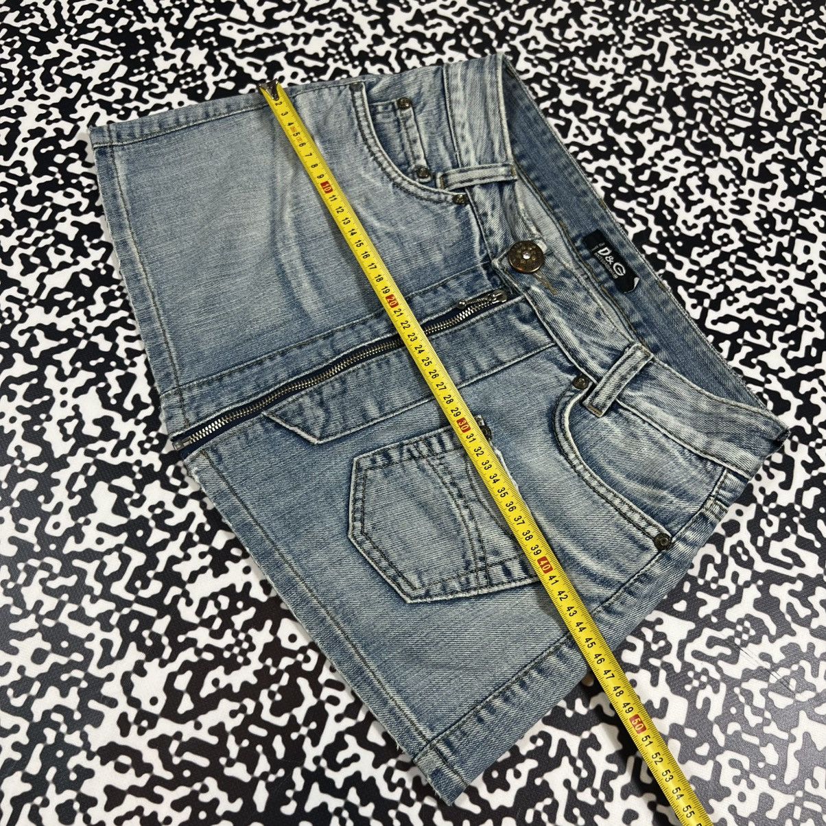 Dolce & Gabbana Vintage 90s D&G Dolce Gabbana Denim Mini Skirt Retro Luxury Size 28" / US 6 / IT 42 - 14 Thumbnail