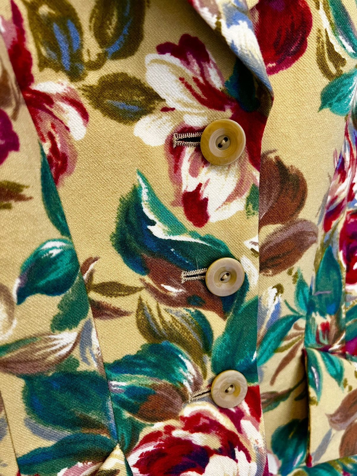 Kenzo × Vintage Vintage Kenzo Floral Blazer Size XXS / US 00 / IT 34 - 2 Thumbnail