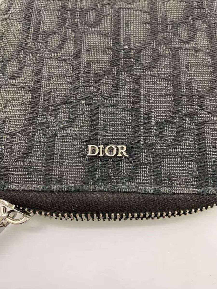 Dior Dior Oblique Jacquard Monogram Round Zip Wallet Black Size ONE SIZE - 3 Thumbnail