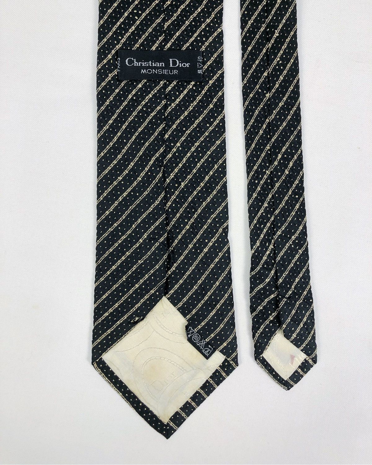 Christian Dior Monsieur Rare Vintage Christian Dior Monsieur Stripes Silk Tie Size ONE SIZE - 6 Thumbnail