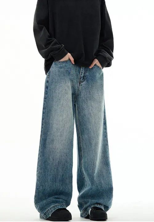 Other Vintage washed cleanfit blue straight-leg versatile jeans Size US 32 / EU 48 - 4 Thumbnail