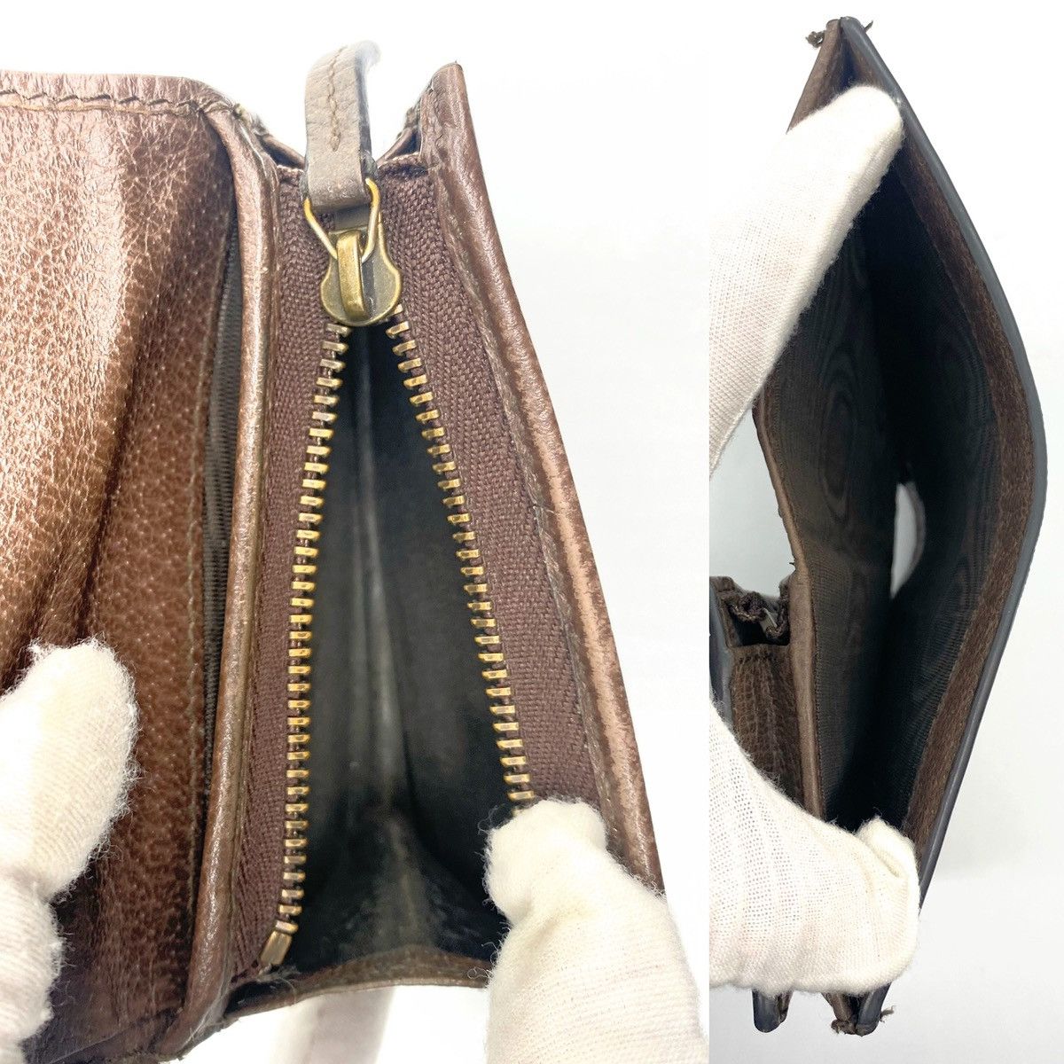 Gucci GUCCI Diana Jumbo GG Logo Bamboo Canvas Bifold Wallet Beige Size ONE SIZE - 10 Thumbnail