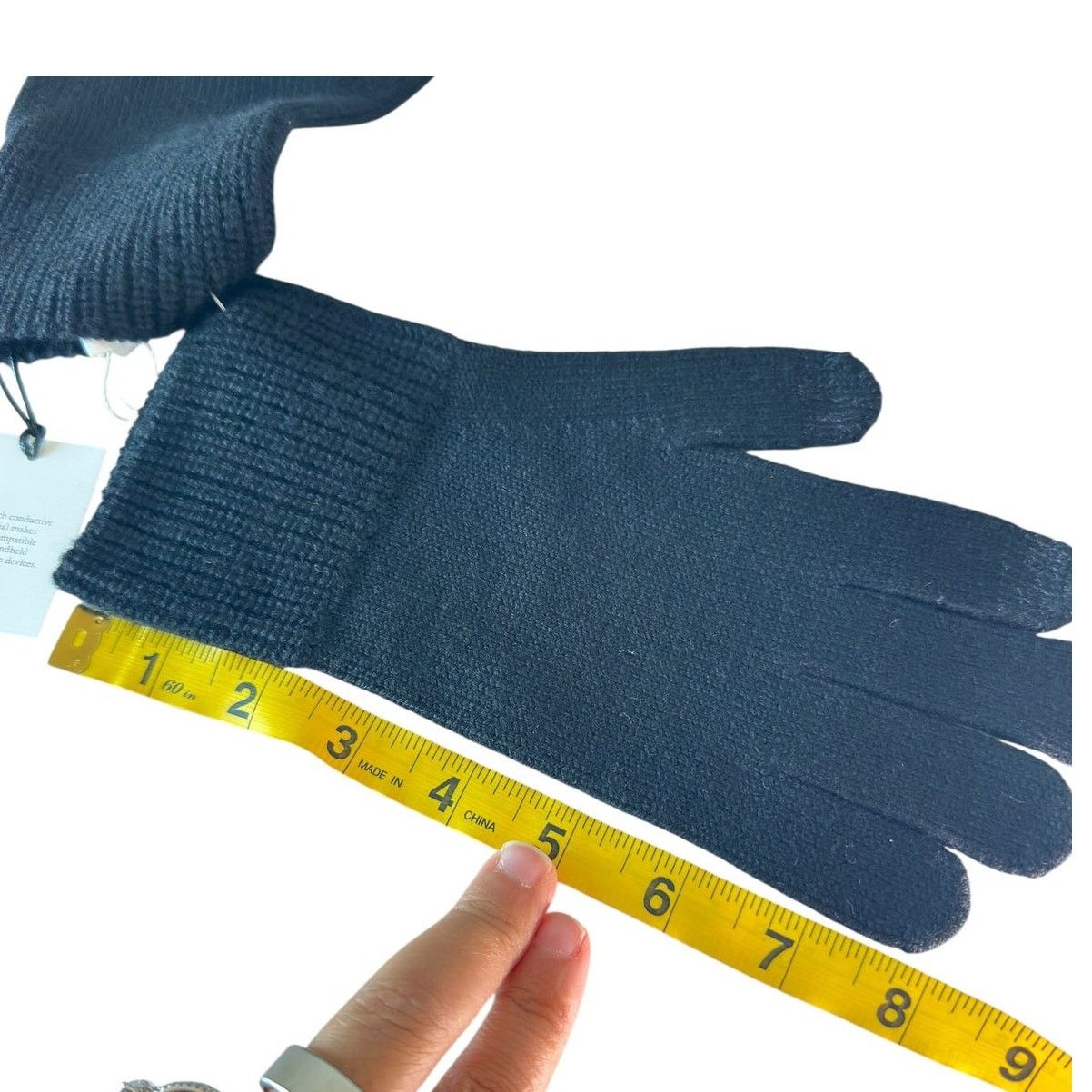 Coach Coach Knit Tech Gloves With Rubber Patch Black S/M Size ONE SIZE - 9 Thumbnail