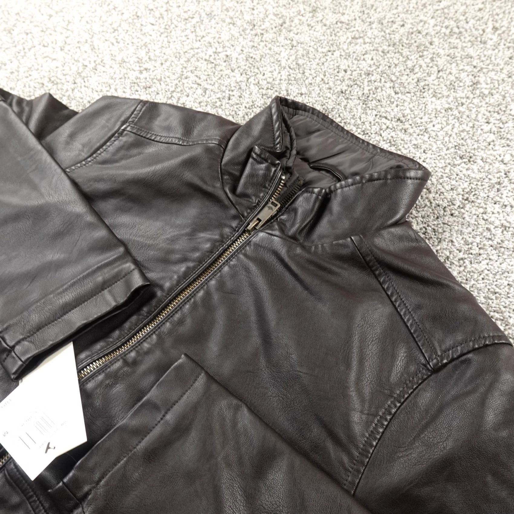 Dockers Dockers Jacket Mens M Brown Polyurethane Motorcycle Zip Lined Full Zip Insulated Casual Coat Size US M / EU 48-50 / 2 - 2 Thumbnail