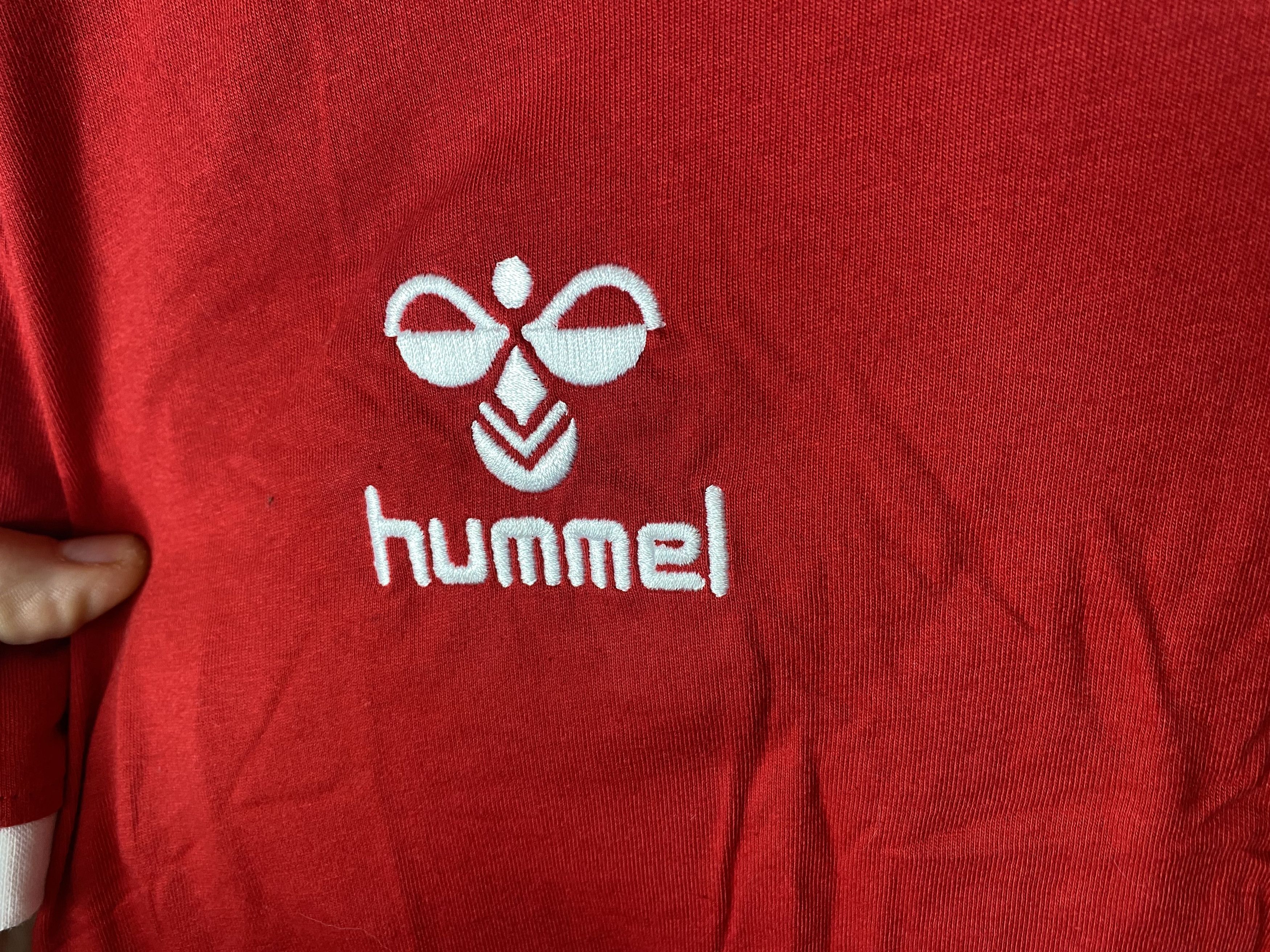 Hummel DENMARK TEAM 2018 2019 COTTON FOOTBALL SHIRT SOCCER JERSEY Size US XL / EU 56 / 4 - 4 Thumbnail