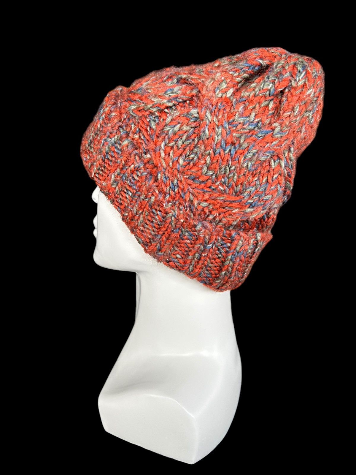 Japanese Brand × Kapital × Vintage Japanese Style Orange Crochet knitt hairy Beanie Hats🎌☠️☠️ Size ONE SIZE - 2 Thumbnail