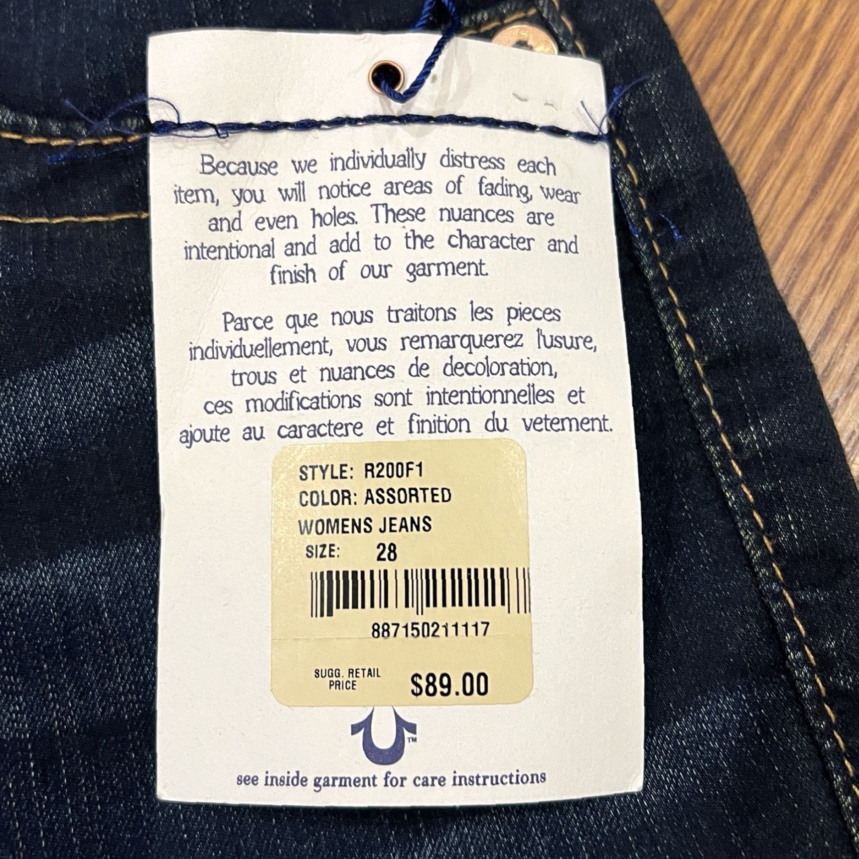 True Religion VINTAGE True Religion Womens Jeans Size 28 Blue Straight Leg 90s Style Cotton Blend Size 28" / US 6 / IT 42 - 5 Thumbnail