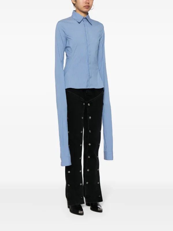 Jean Paul Gaultier LONG Sleeve Pinstripe Shirt Size S / US 4 / IT 40 - 2 Thumbnail
